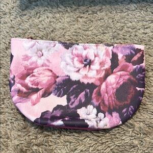 Ipsy Pink and Purple Floral Cosmetic Bag